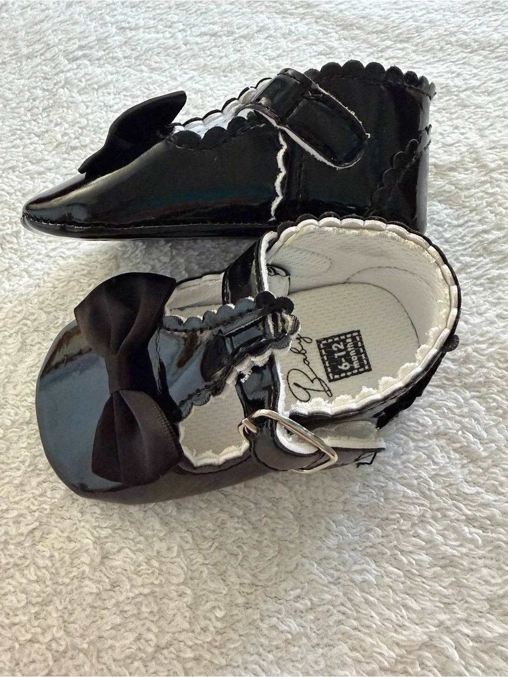 Baby Phat Black Patent Bow Toddler Mary Janes Size 6-12M
